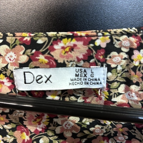 DEX V-neck long sleeve floral midi dress,elastic waist ruched side,ruffle hem - Picture 13 of 16